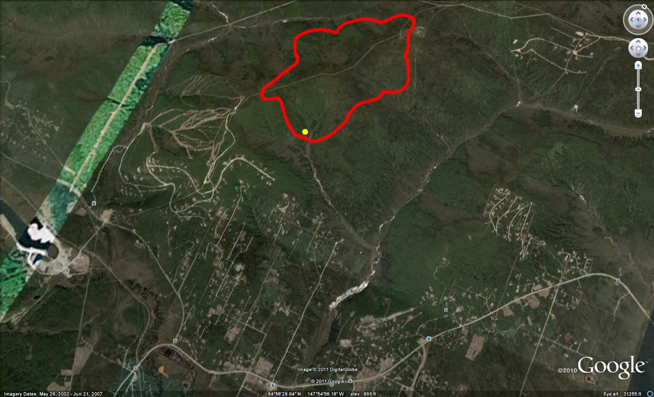Rough estimate of fire perimeter